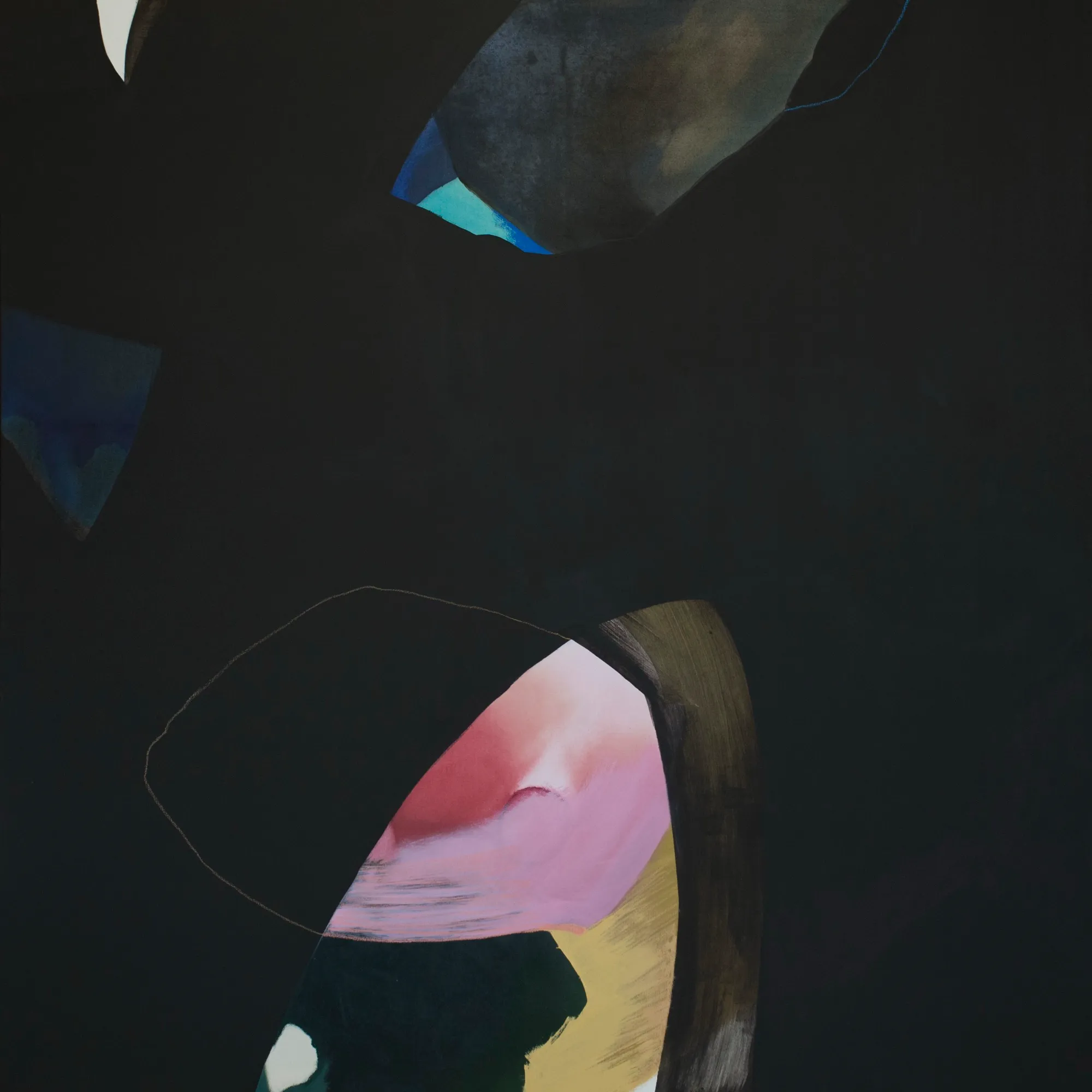 Duży format nr 7, 2018, Akryl i olej na płótnie, 140 × 140 cm