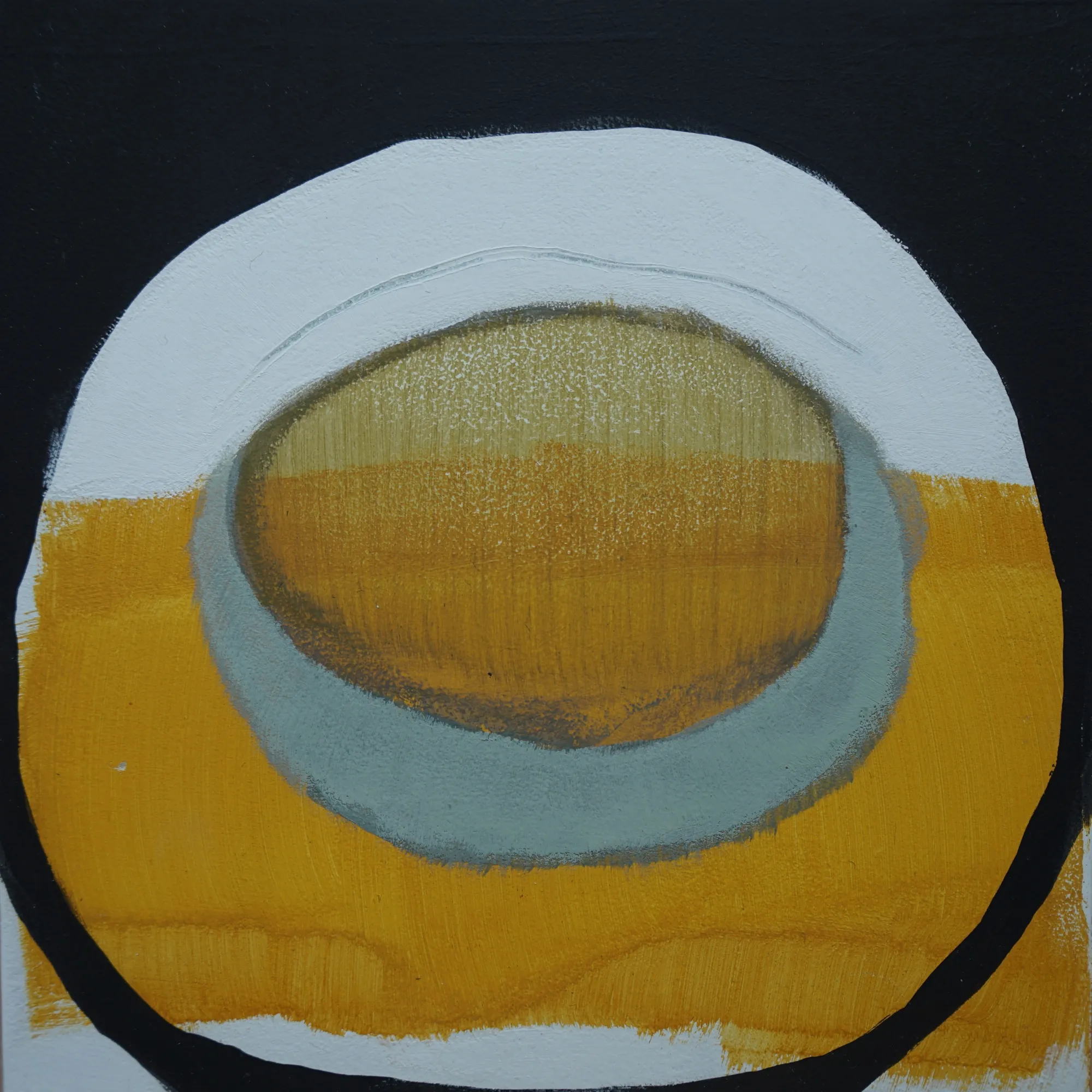 Szkic nr 7, 2018–2019, Akryl i olej na płycie, 19 × 19 cm