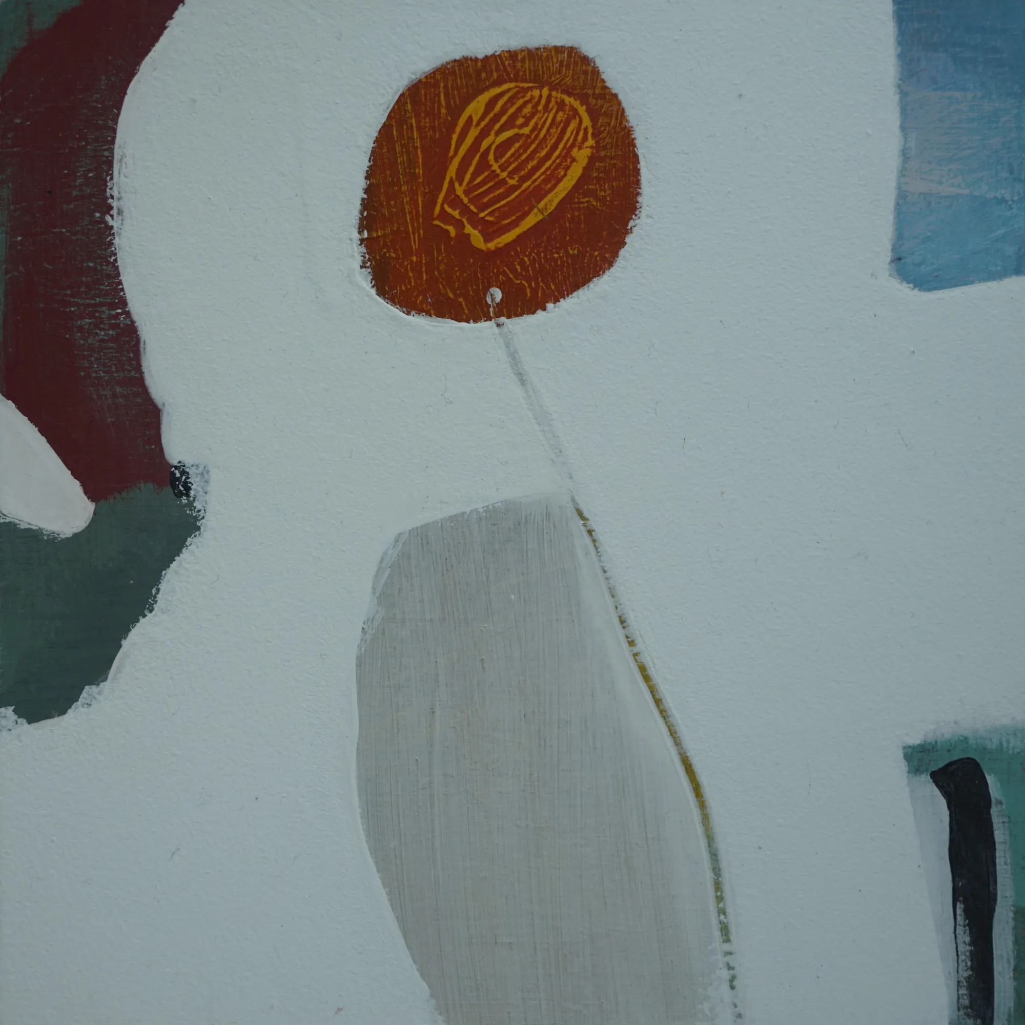 Szkic nr 9, 2018–2019, Akryl i olej na płycie, 19 × 19 cm
