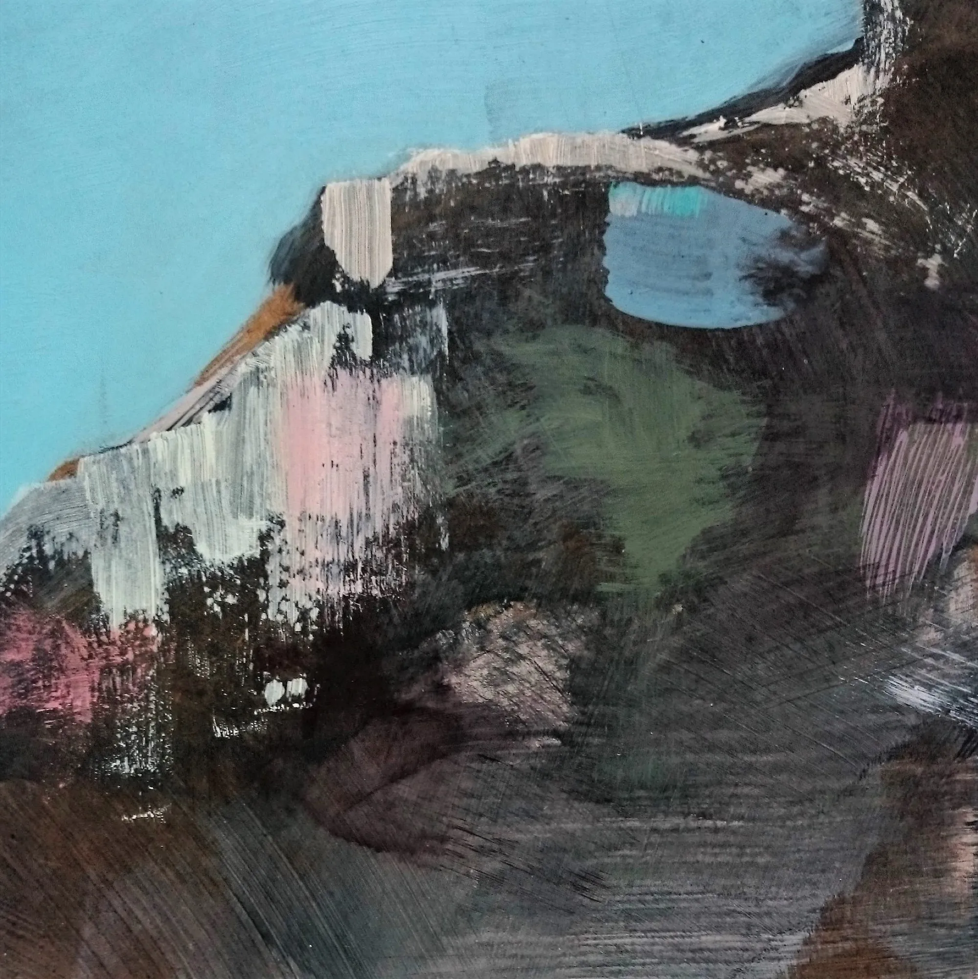 Szkic nr 13, 2016–2017, Akryl i olej na płycie, 19 × 19 cm