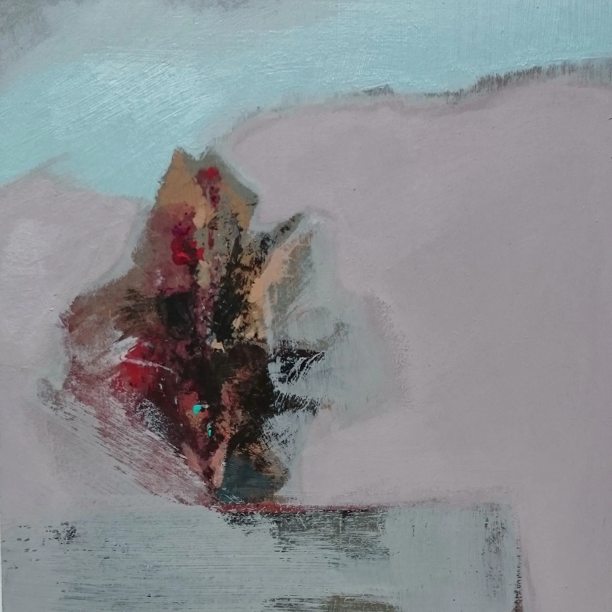 Szkic nr 17, 2016–2017, Akryl i olej na płycie, 19 × 19 cm